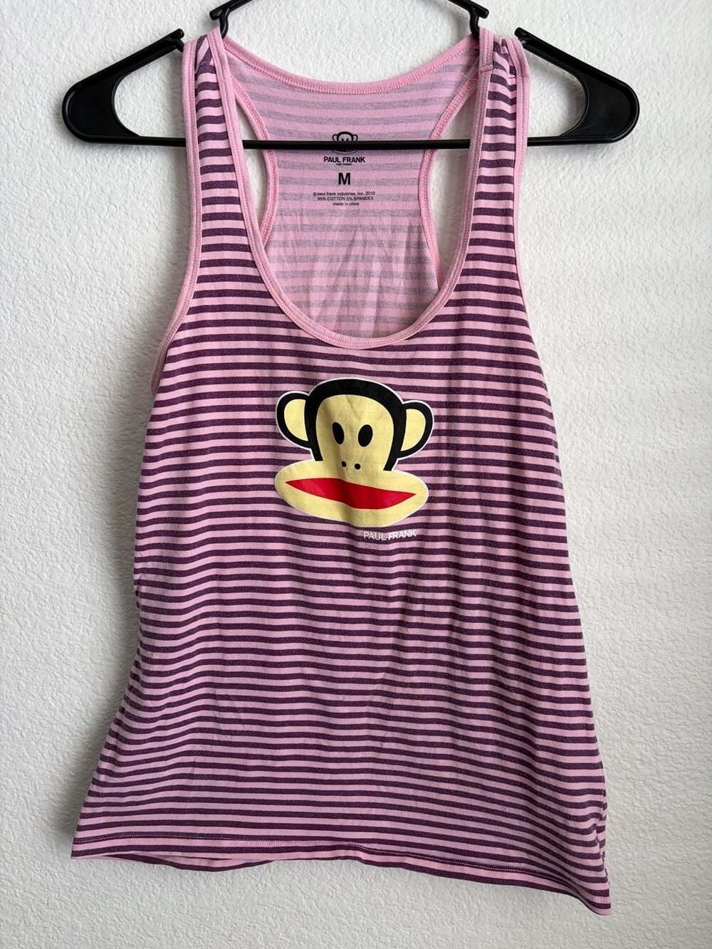 Paul Frank Julius Monkey Striped Racerback Tank Top